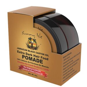 sunny isle extra dark jamaican black castor oil hair food pomade, 4 oz | for dry scalp, hair breakage, split ends, frizz control & dandruff