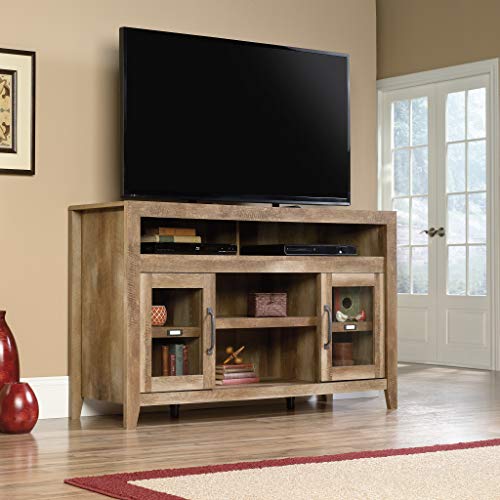 Sauder Dakota Pass Entertainment/Fireplace Credenza, For TV's up to 60", Craftsman Oak finish