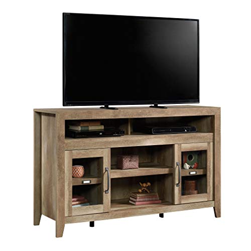 Sauder Dakota Pass Entertainment/Fireplace Credenza, For TV's up to 60", Craftsman Oak finish