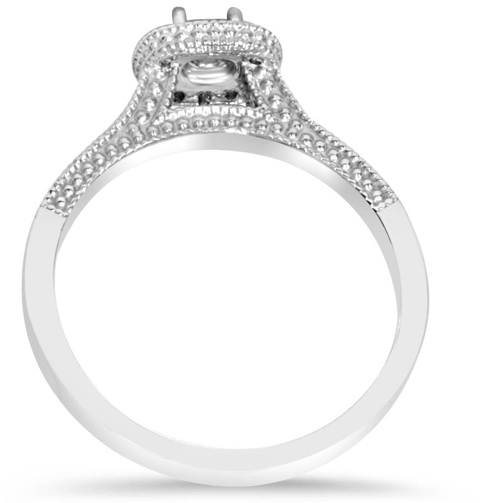 P3 POMPEII3 5/8Ct Diamond Bridal Vintage Engagement Ring Set 10K White Gold - Size 4.5