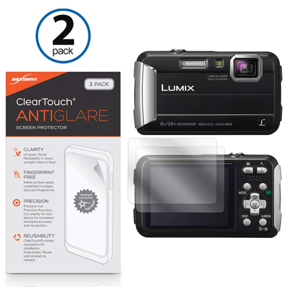 BoxWave Screen Protector for Panasonic Lumix DMC-TS30 (Screen Protector ClearTouch Anti-Glare (2-Pack), Anti-Fingerprint Matte Film Skin for Panasonic Lumix DMC-TS30