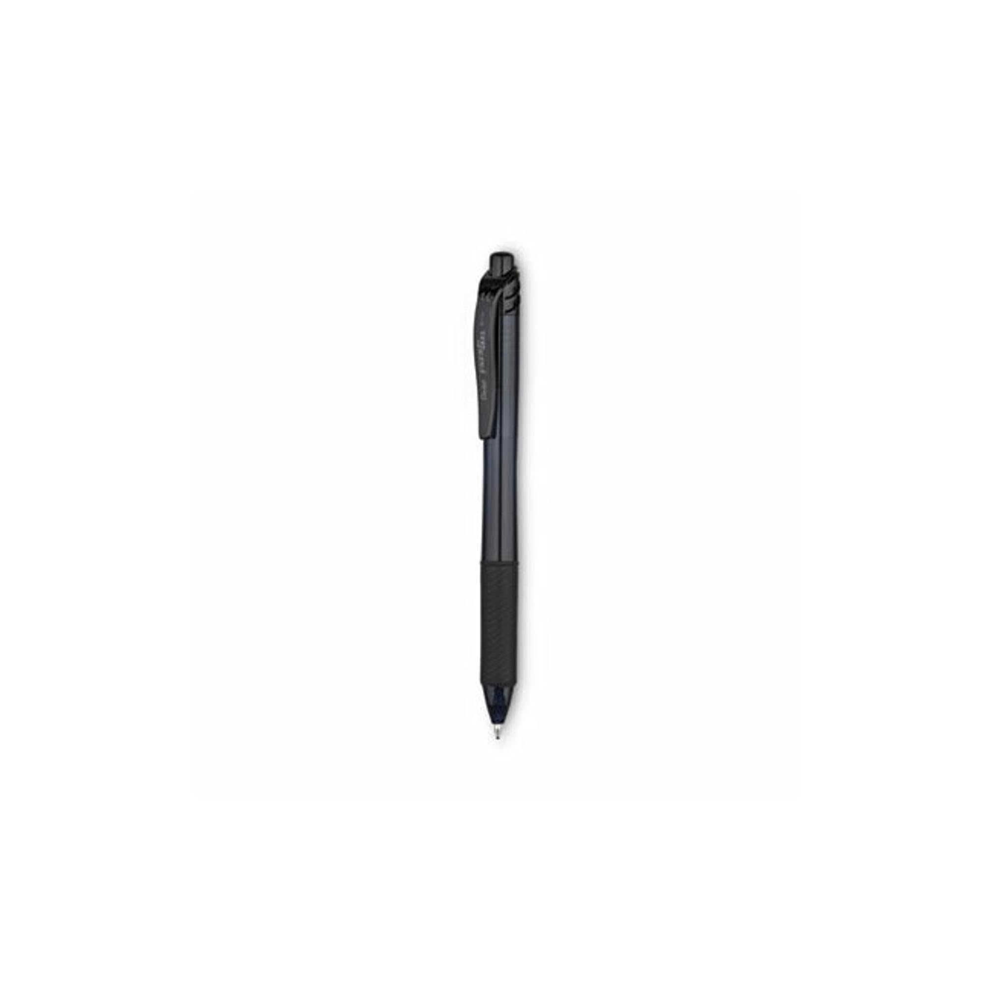 Pentel BL110A EnerGel-X Retractable Roller Gel Pen, 1mm, Trans Black Barrel, Black Ink, Dozen