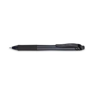 Pentel BL110A EnerGel-X Retractable Roller Gel Pen, 1mm, Trans Black Barrel, Black Ink, Dozen