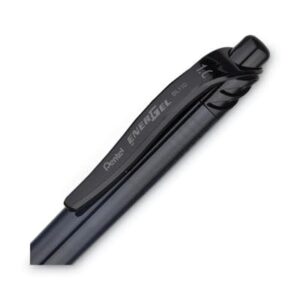 Pentel BL110A EnerGel-X Retractable Roller Gel Pen, 1mm, Trans Black Barrel, Black Ink, Dozen