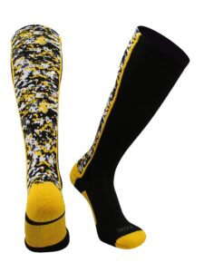 tck digital camo otc socks (black/gold, large)