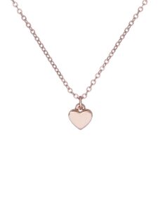 ted baker london hara tiny heart pendant necklace for women (rose gold tone)