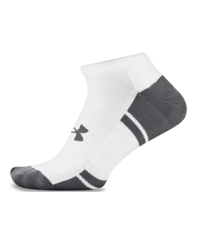 Under Armour Adult Resistor 3.0 No Show Socks, Multipairs , White/Graphite (6-Pairs) , X-Large