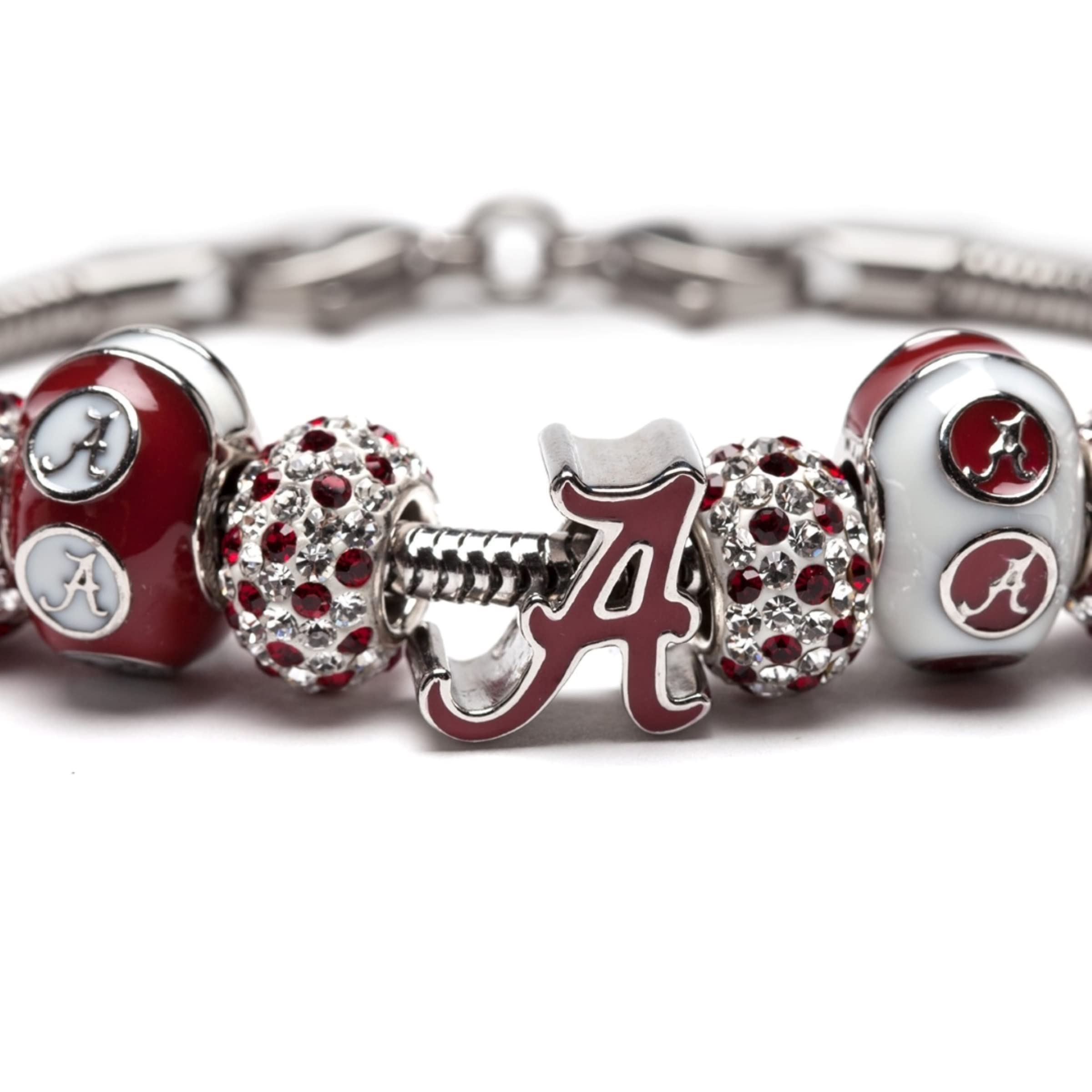 Alabama Crimson Tide Jewelry for Women - Crimson A Charm for Charm Bracelets - Hypoallergenic Stainless Steel Charms - University of Alabama Jewelry