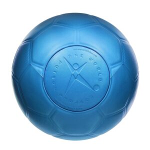 One World Play Project Soccer Ball - Unpoppable, Unbreakable, Non-Deflating, Non-Toxic Futbol - Blue, Size 5