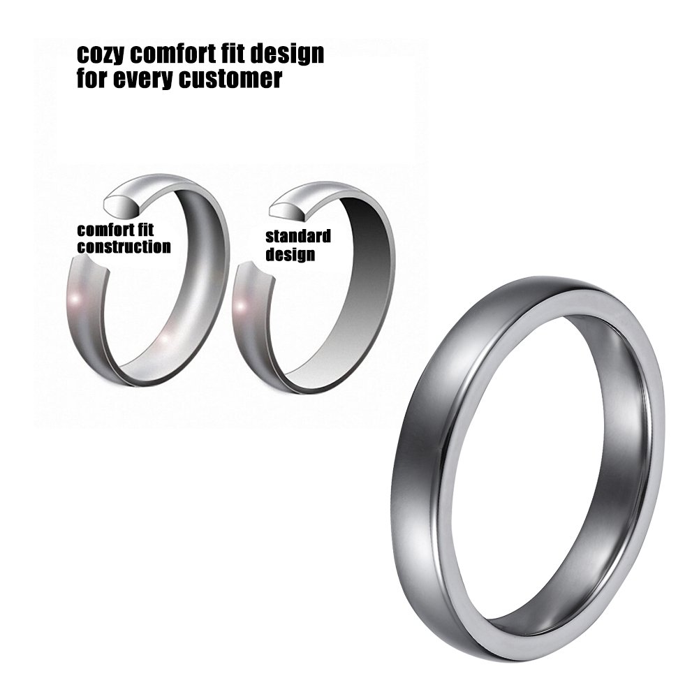 L-Ring 8MM Tungsten Comfort Fit Wedding Band Ring Multi Faceted High Polish Dome Ring, Size 6-14(9)