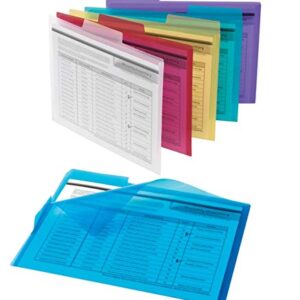 Office Depot Poly Project Tab Folders, Letter Size, Assorted Colors, Pack Of 6, 9108