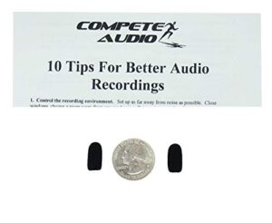 compete audio cm212 mini lavalier (tiny!) black foam microphone windscreens (microphone covers) 2-pack compatible with countryman e6 and other headset/lapel mics