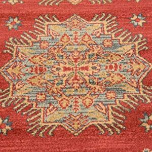 Unique Loom Sahand Collection Traditional Geometric Classic Red Runner Rug (2' 7 x 6' 7)