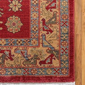 Unique Loom Sahand Collection Traditional Geometric Classic Red Runner Rug (2' 7 x 6' 7)