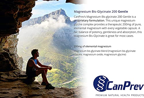 CanPrev Magnesium Bisglycinate (120 Count (Pack of 1), 200mg - Gentle)