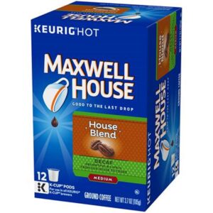 Maxwell House House Blend Decaf Coffee K-Cups, 24 Count (Pack of 2)