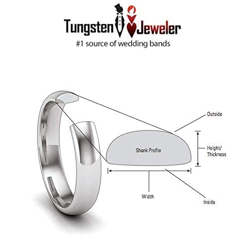 Tungsten Jeweler 8mm Titanium High Polish Domed Military Army Gray Camouflage Design Wedding Band Ring For Men Or Ladies