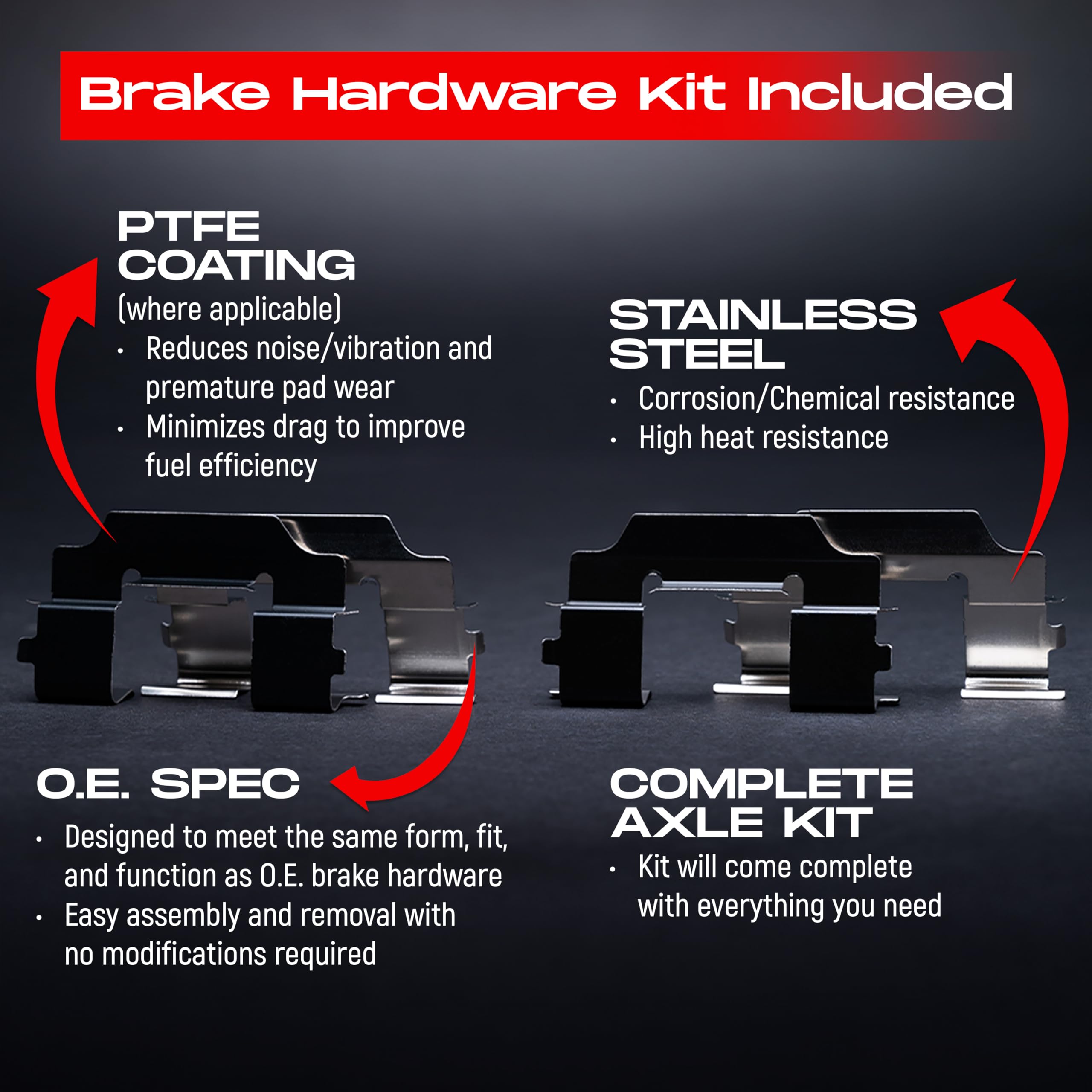 R1 Concepts Front Rear Brakes and Rotors Kit, Ceramic Brake Pads and Rotors |Hardware Kit|fits 2012-2020 Ford F-150 (Manual Parking Brake)