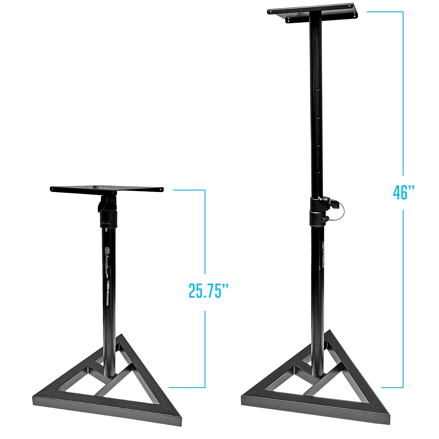 AxcessAbles Adjustable Studio Monitor Stands (Pair)| Large Recording Studio Monitor Floor Standing Stand | Studio Speaker Stands Compatible with JBL, Yamaha, KRK Rokit Speaker Monitors (SMS-101)