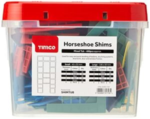 timco shimtub assorted horseshoe plastic shims tub, 1 to 6mm, 400 count