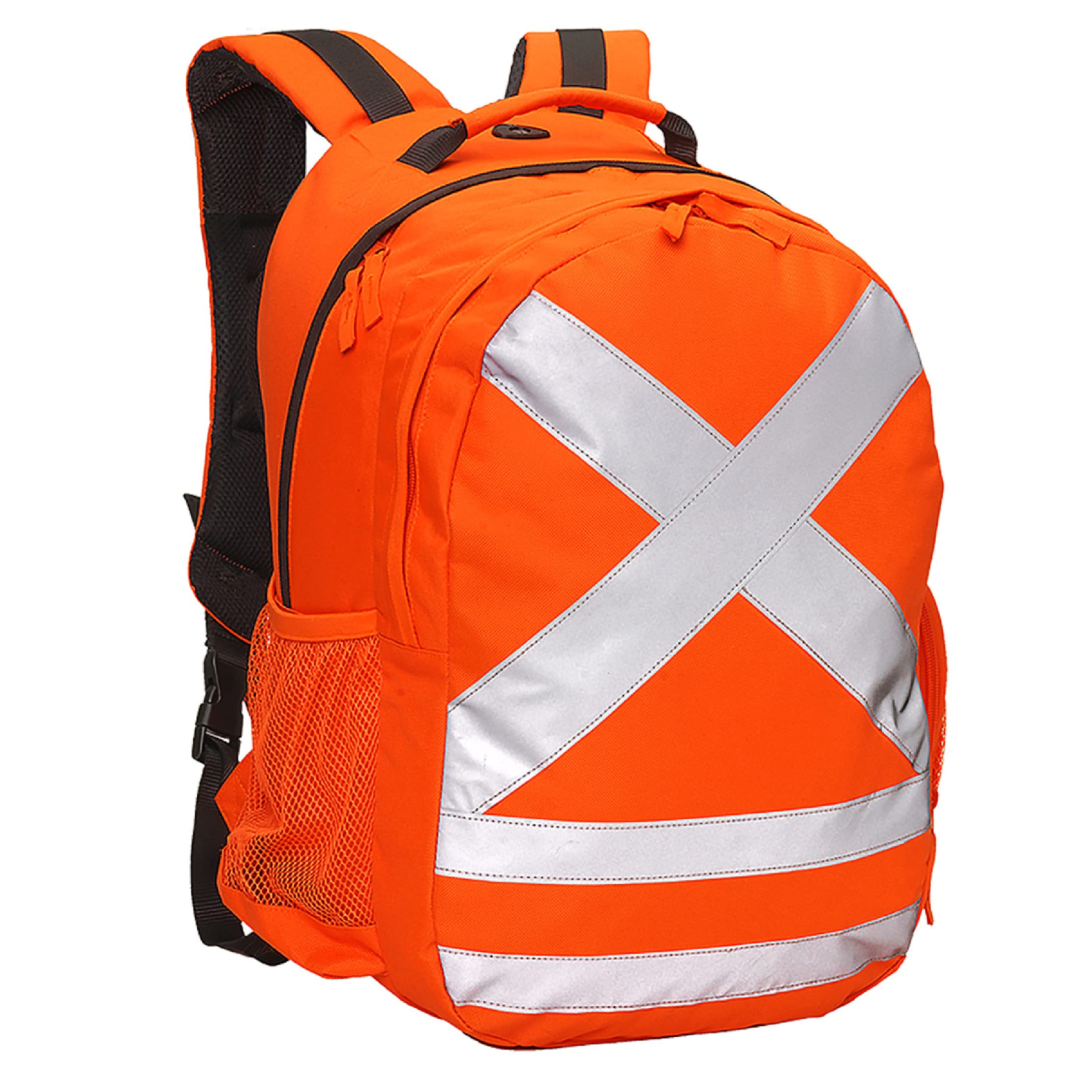 Caribee Reflective Safety and Hydration Backpack for Work, Hunting, Motorcycle and Construction in High Visibility Orange for Men and Women