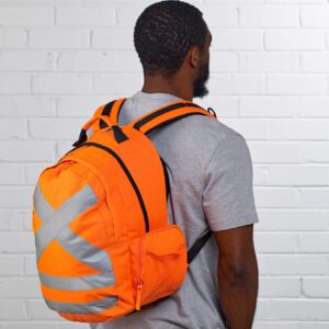 Caribee Reflective Safety and Hydration Backpack for Work, Hunting, Motorcycle and Construction in High Visibility Orange for Men and Women