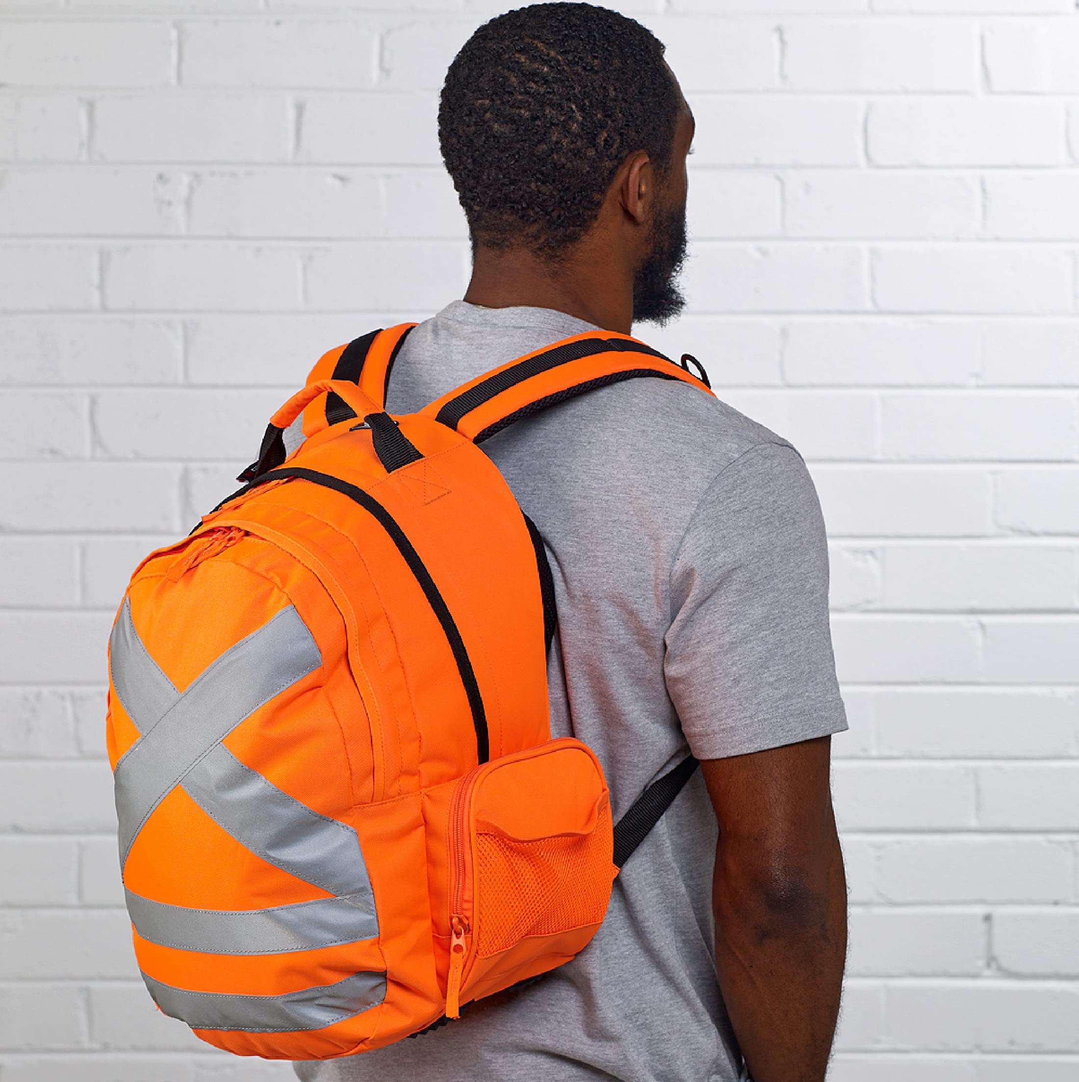 Caribee Reflective Safety and Hydration Backpack for Work, Hunting, Motorcycle and Construction in High Visibility Orange for Men and Women