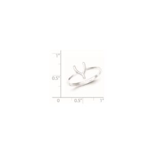 925 Sterling Silver Solid Back Polished Wishbone Ring Size 8 Jewelry for Women