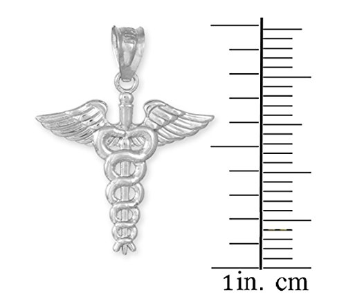 925 Sterling Silver Caduceus Charm Pendant