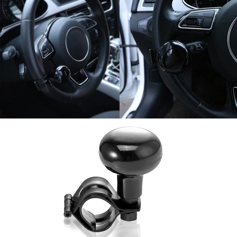 Zento Deals Classic Black Universal Fit Vehicle Steering Wheel Suicide Spinner Premium Quality Power Handles (black 1)