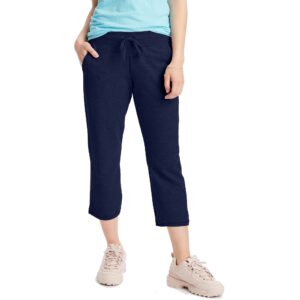 Hanes Women's French Terry Capris, Capri Pants, Navy, X-Large