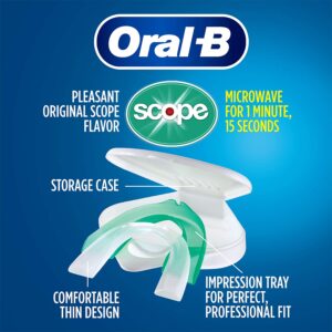 Oral-B Nighttime Dental Guard, Less Than 3-Minutes for Custom Teeth Grinding Protection with Scope Mint Flavor, Standard