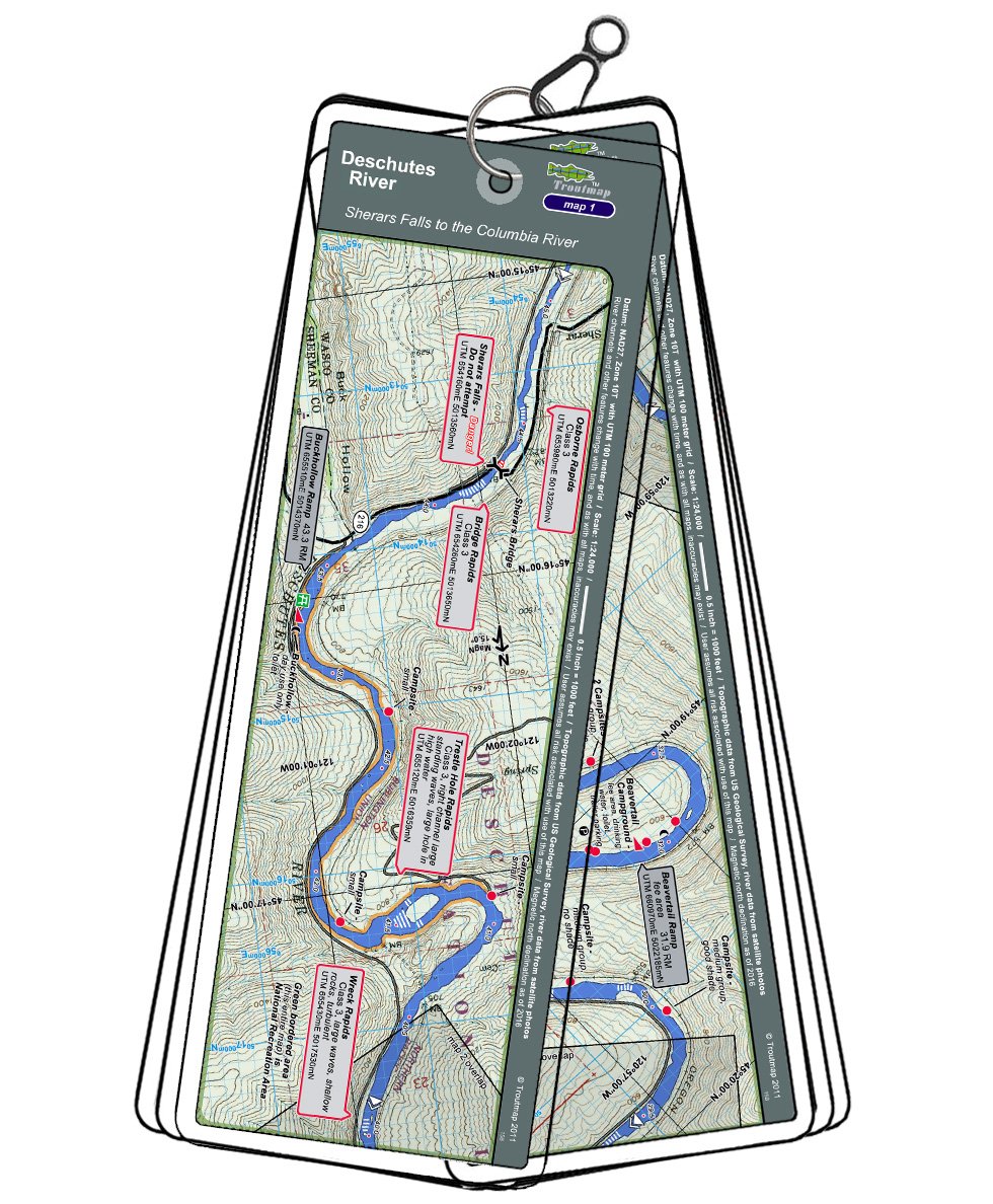 Deschutes River Map Set - Oregon, Sherars Falls to the Columbia River