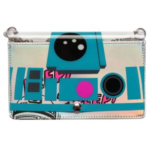 star wars unisex-adult's r2d2 clear envelope clutch, multi, one size fits most