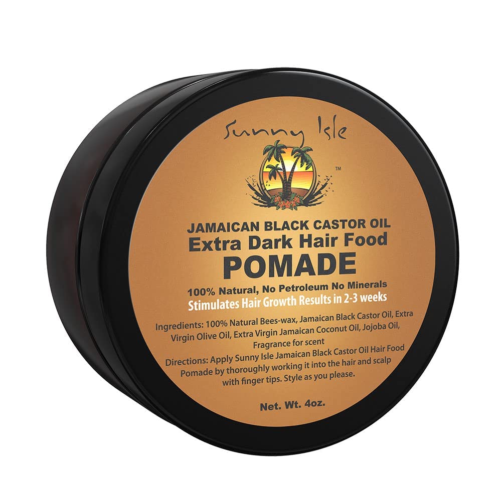 Sunny Isle Extra Dark Jamaican Black Castor Oil Hair Food Pomade 4oz (Pack of 2)