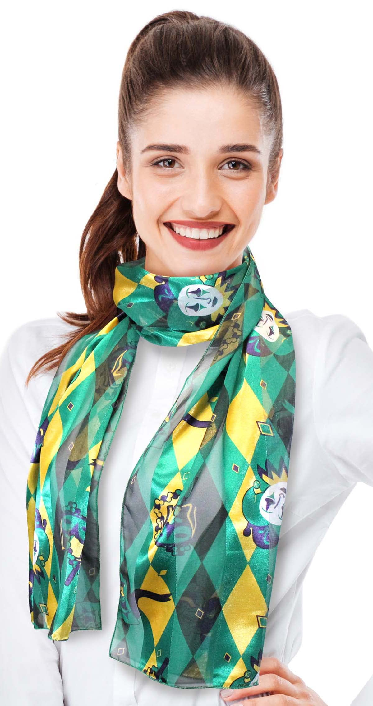 CBC Crown Mardi Gras Scarf Fleur De Lis (Mardi Gras Green)