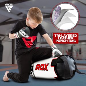 RDX Kids Punching Bag 2FT with Punch Gloves, Heavy Filled Boxing Set, Non Tear Maya Hide Leather Junior Hanging Bag, Kickboxing MMA Grappling Muay Thai Taekwondo Karate BJJ Workout Training