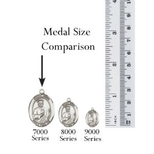 F A Dumont Church Supplies Sterling Silver St. Anthony of Padua Pendant with 24" Stainless Silver Heavy Curb Chain. Patron Saint of Lost Articles/The Poor