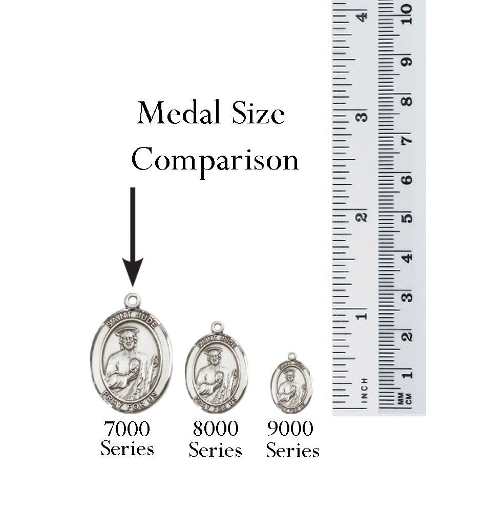 F A Dumont Church Supplies Sterling Silver St. Anthony of Padua Pendant with 24" Stainless Silver Heavy Curb Chain. Patron Saint of Lost Articles/The Poor