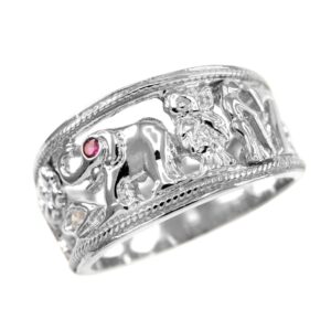 good luck charms fine 925 sterling silver open design cz-studded ring (size 10.75)