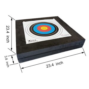 KHAMPA Archery Target for Backyard | 2x2 ft. Deluxe Double Layer Bow Target | includes 2 Paper Targets and Push Pins for Crossbow or Compound Bows