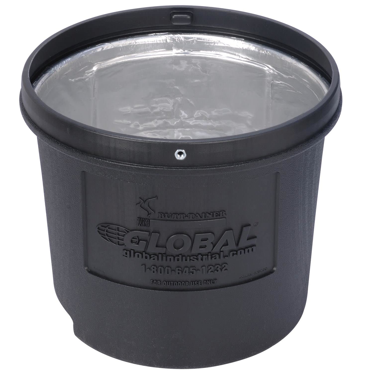 Global Industrial Black Outdoor Ashtray, 5 Gallon