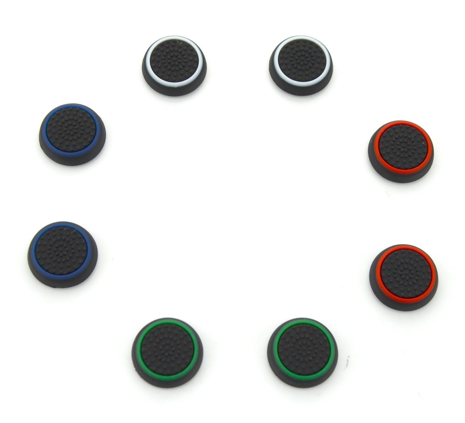 4 Pair / 8 Pcs Replacement Silicone Thumb Grip Stick Analog Joystick Cap Cover for Ps3 / Ps4 / Ps5 / Xbox 360 / Xbox One/Game Controllers Black