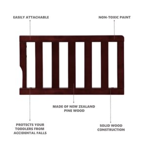 Dream On Me Convertible Crib Toddler Guard Rail in Espresso, Converts Cribs to Toddler Beds, Solid Wood Construction