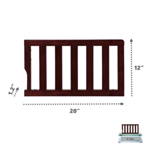 Dream On Me Convertible Crib Toddler Guard Rail in Espresso, Converts Cribs to Toddler Beds, Solid Wood Construction