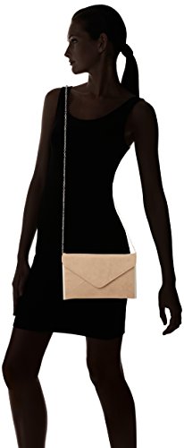 SwankySwans Louis Suede Slim Envelope Party Prom Clutch Bag, Beige (Nude)