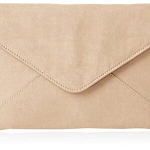 SwankySwans Louis Suede Slim Envelope Party Prom Clutch Bag, Beige (Nude)