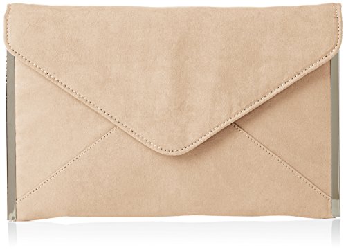 SwankySwans Louis Suede Slim Envelope Party Prom Clutch Bag, Beige (Nude)