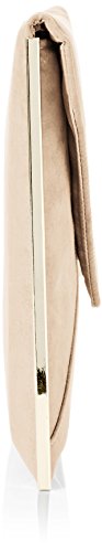 SwankySwans Louis Suede Slim Envelope Party Prom Clutch Bag, Beige (Nude)