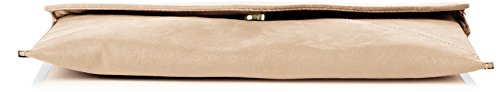 SwankySwans Louis Suede Slim Envelope Party Prom Clutch Bag, Beige (Nude)